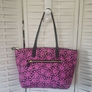 Michael Kors Floral Pink/purple Tote Travel Bag